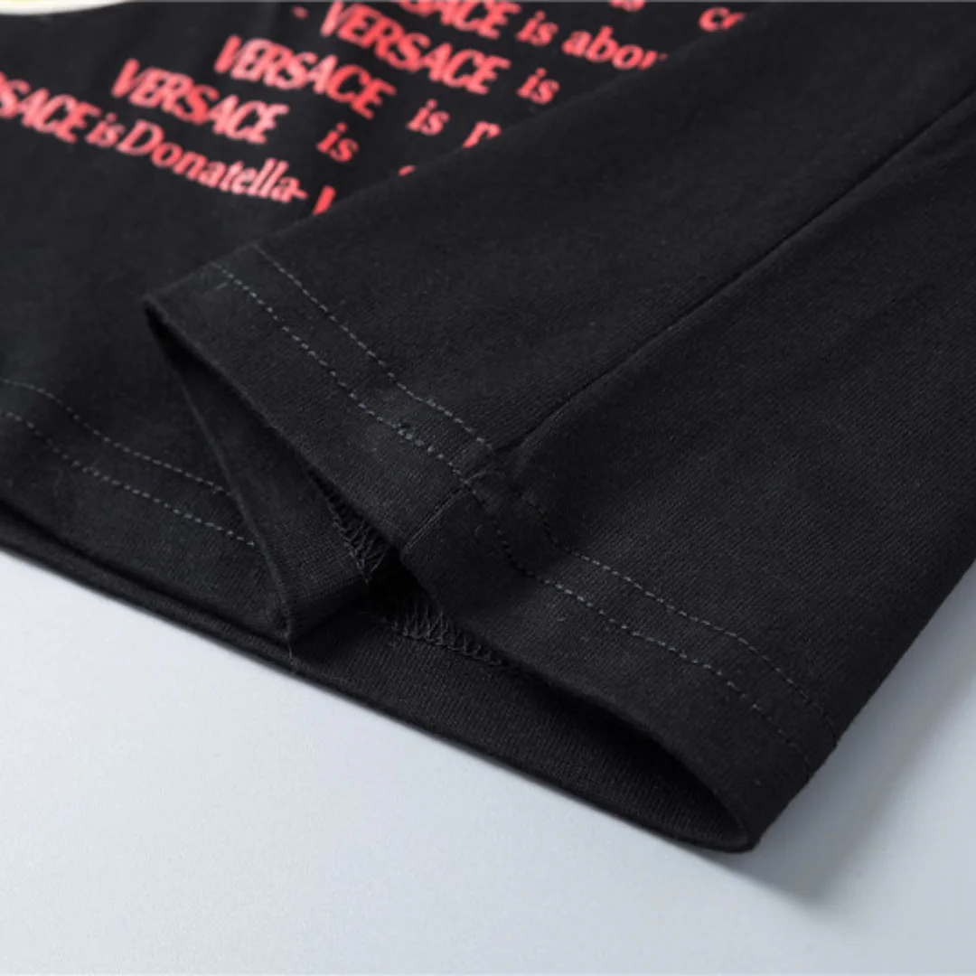 VS Medusa Safety Pin-print Cotton T-shirt in Black - vs0000087 - Image 9