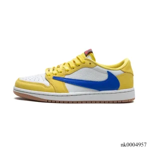 Alternative view of Travis Scott x AJ 1 Retro Low Canary Shoes Sneakers - nk0004957